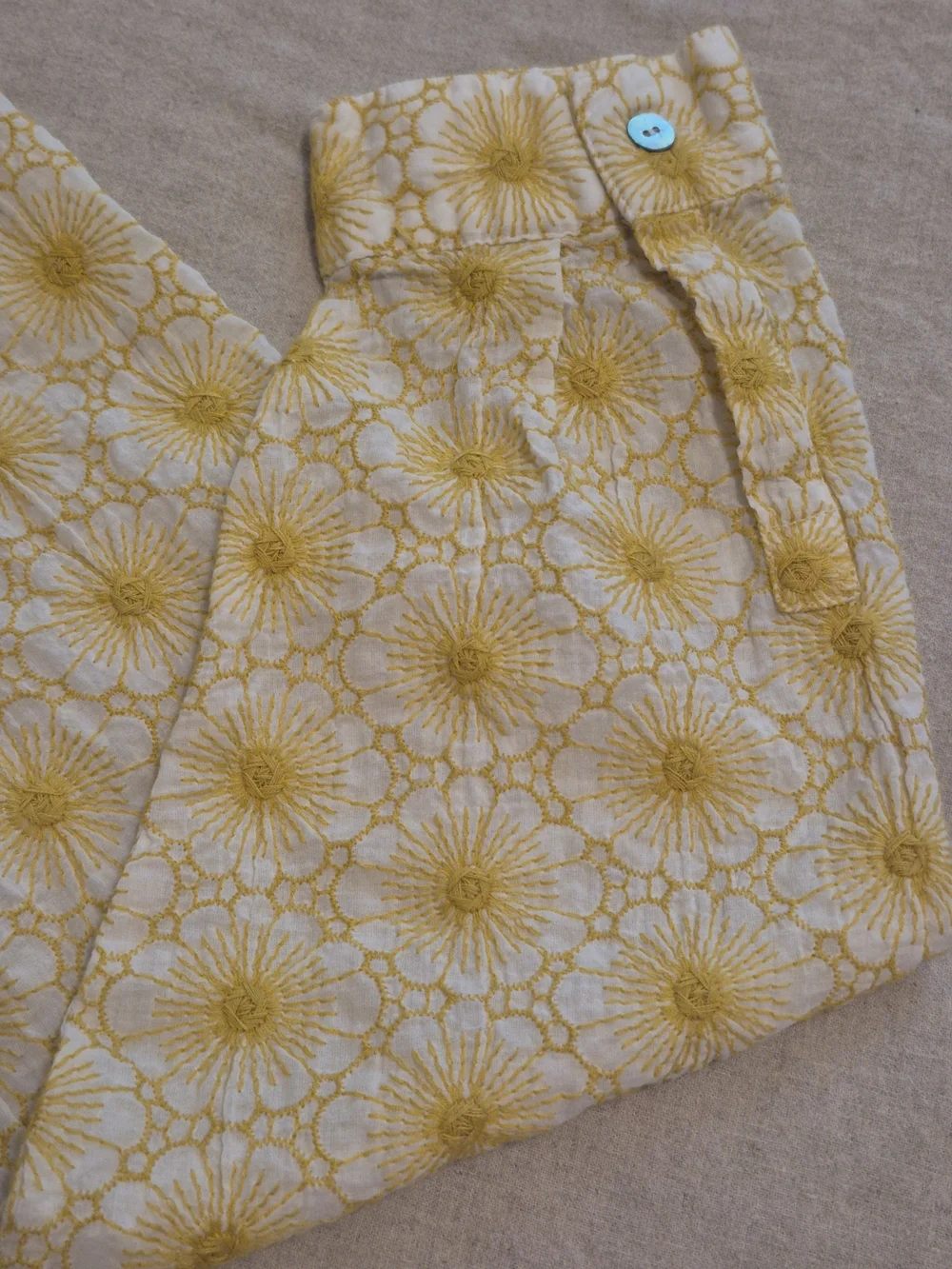 J. Jill Yellow and White Daisy-Print Button-Front Shirt - Picture 4 of 7